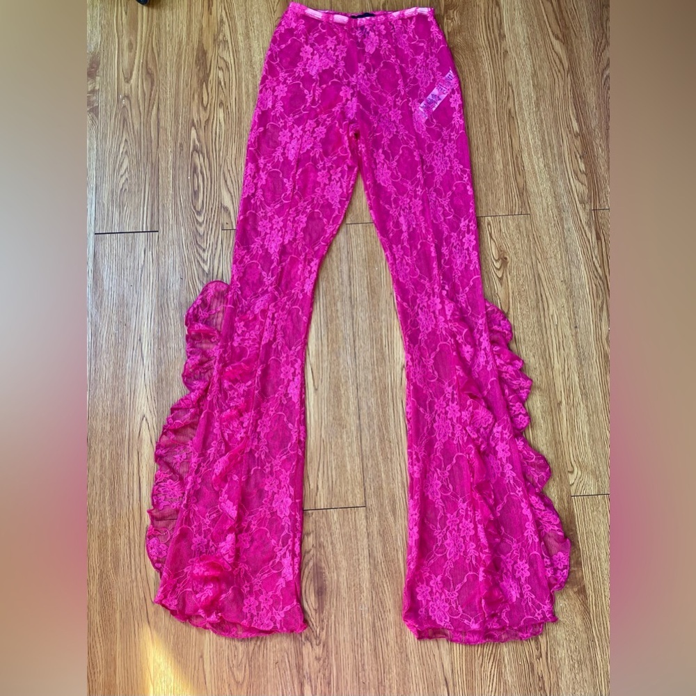 Pink Lace Ruffle Pants - Picture 2 of 9